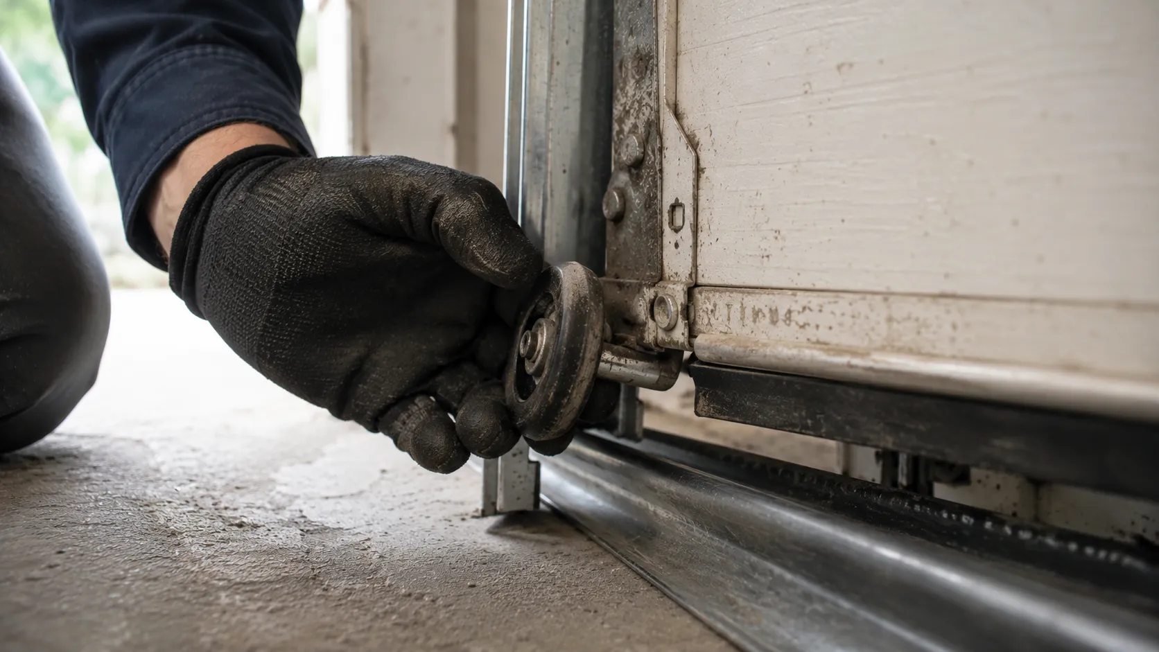 Garage door detail illustrating what a service call actually covers in corona
