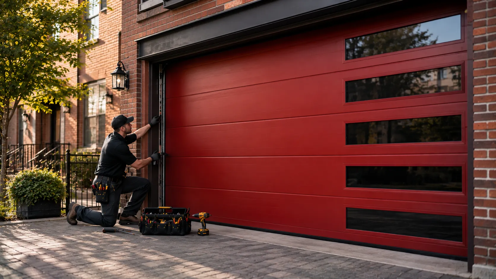Garage door work on a home in Corona